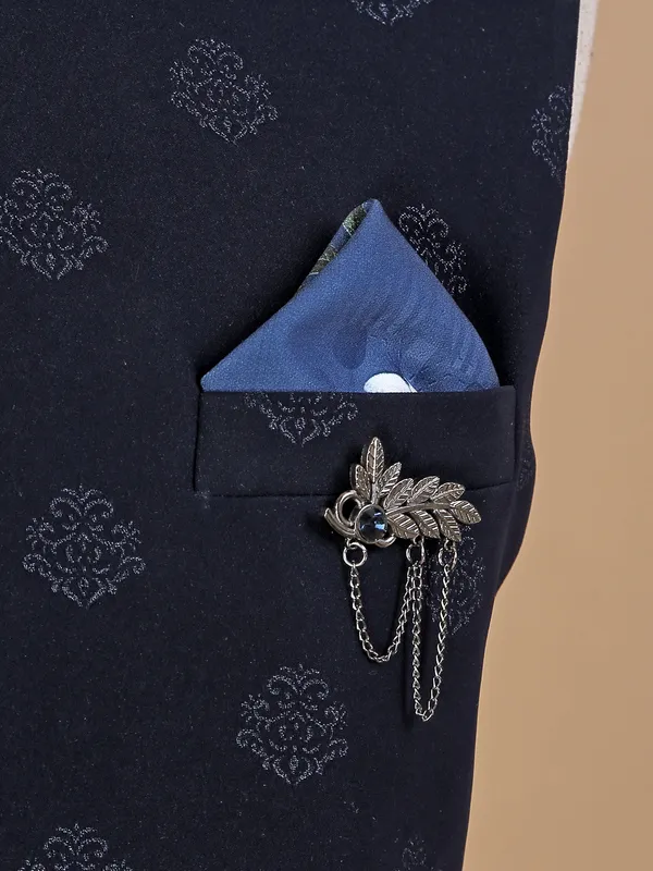 Terry rayon men waistcoat in navy