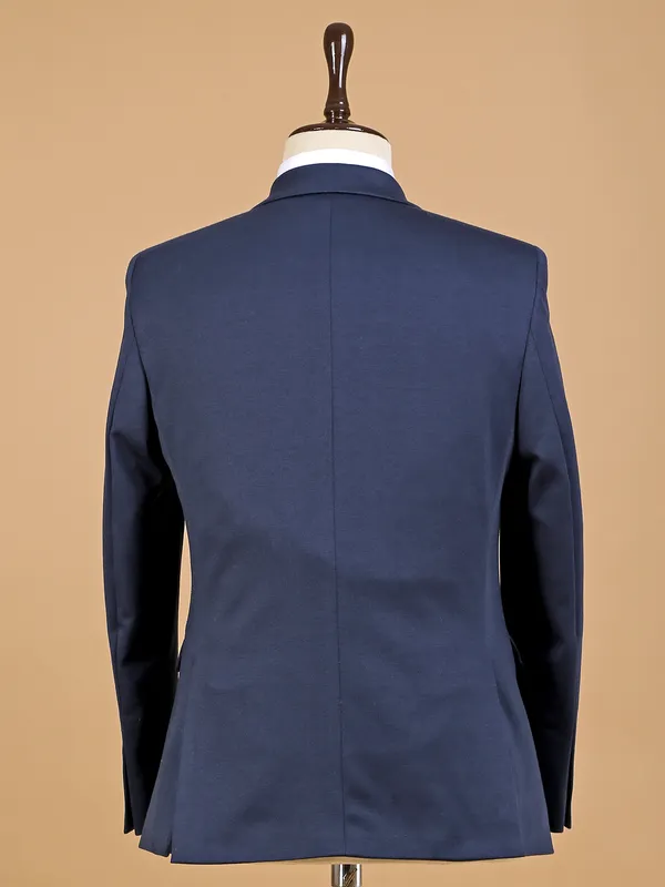 Terry rayon navy solid men blazer