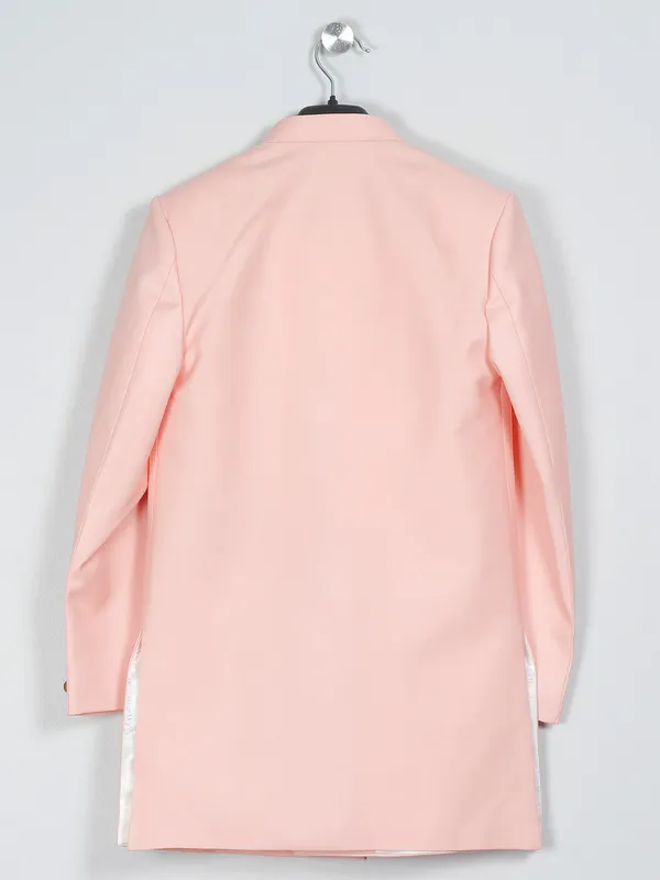 Terry rayon peach festive wear indowestern sherwani