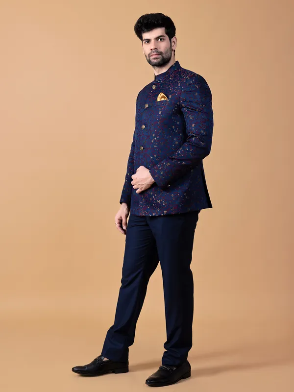 Terry rayon purple jodhpuri suit