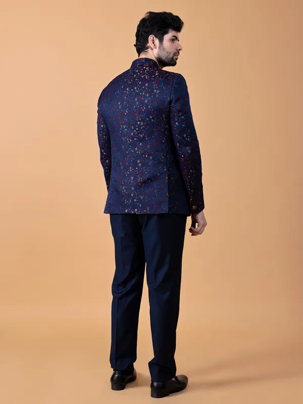 Terry rayon purple jodhpuri suit