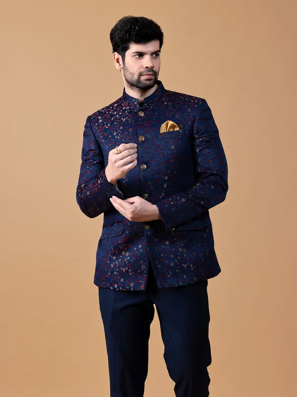 Terry rayon purple jodhpuri suit