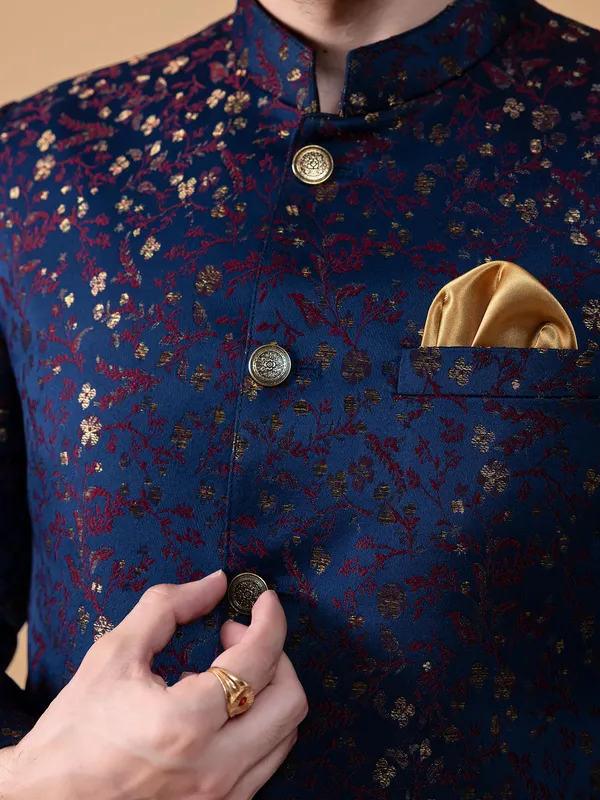 Terry rayon purple jodhpuri suit