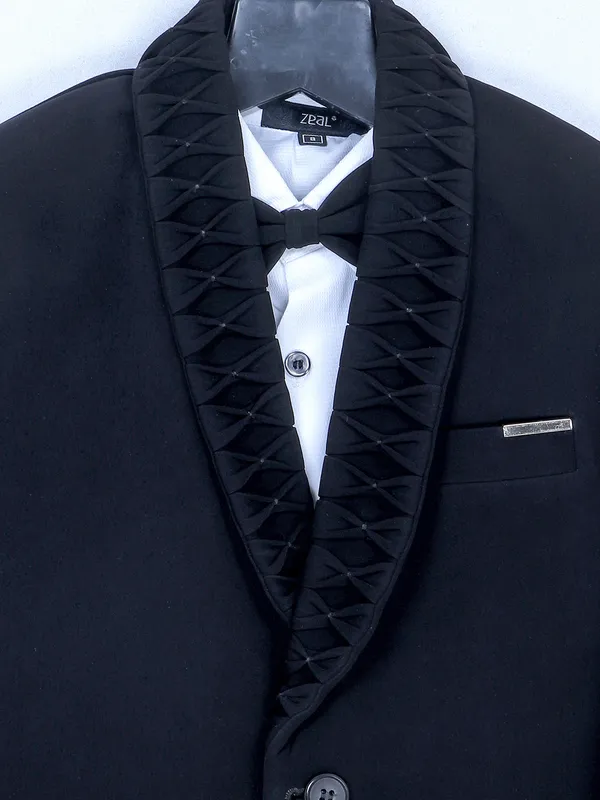 Terry rayon reception wear coat suit in black