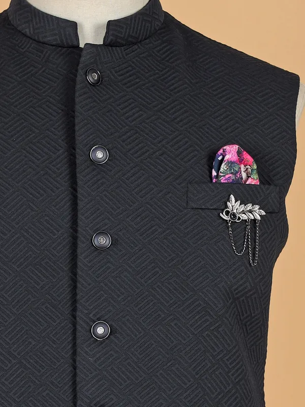 Terry rayon texture waistcoat in dark blue