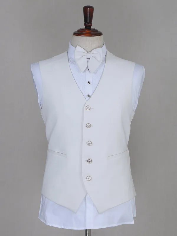 Terry rayon white coat suit
