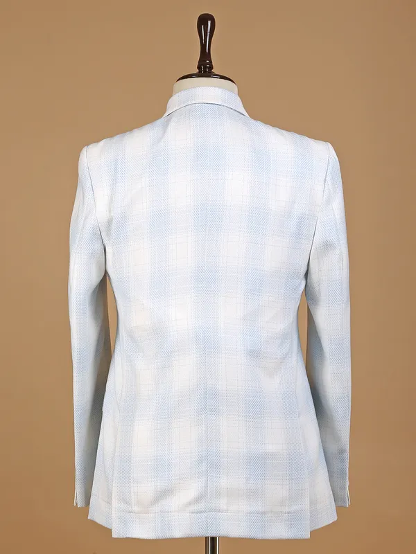 Terry rayon white textured blazer