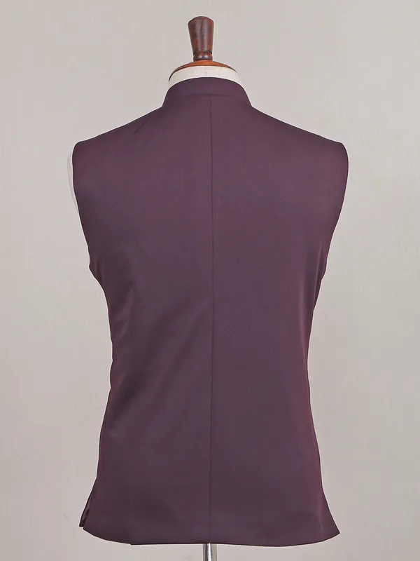 Terry rayon wine waistcoat for wedding