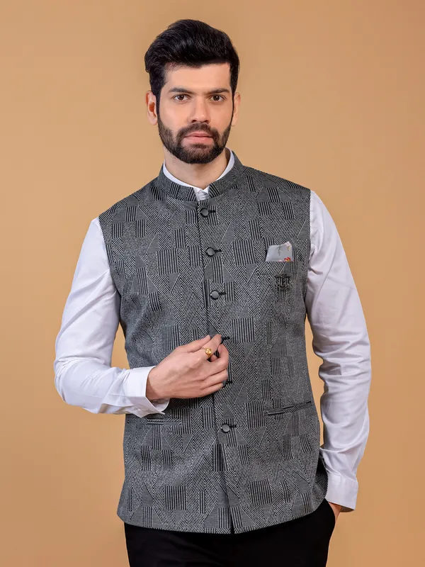 Texture black and grey waistcoat