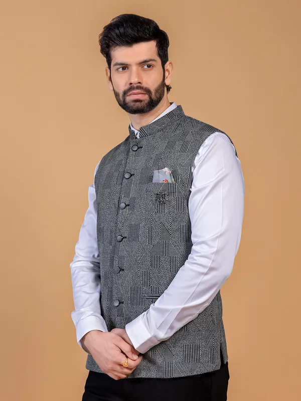 Texture black and grey waistcoat