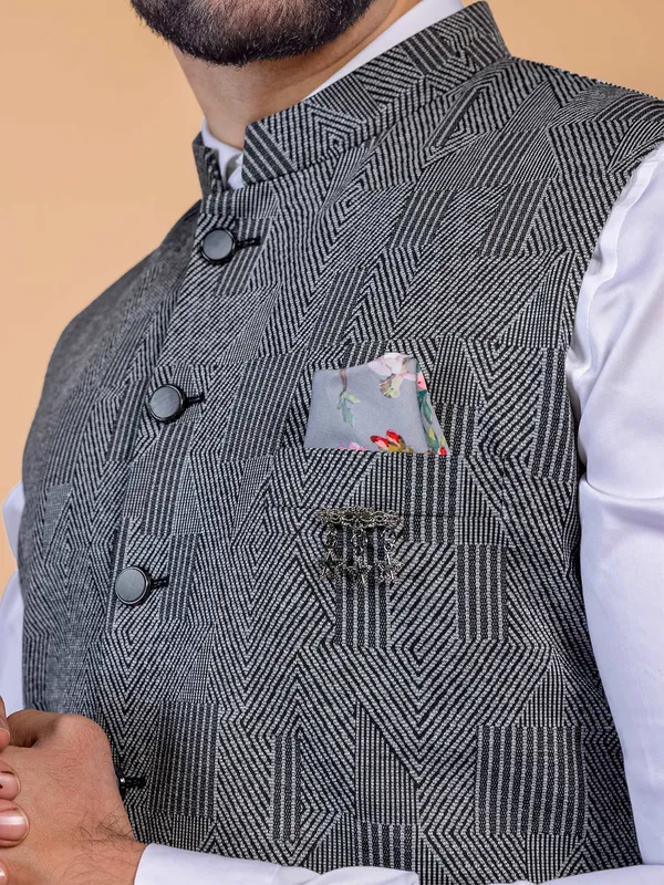 Texture black and grey waistcoat