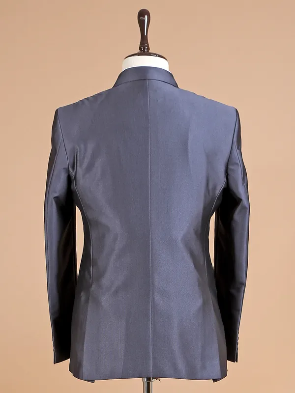 Textured dark grey terry rayon coat suit