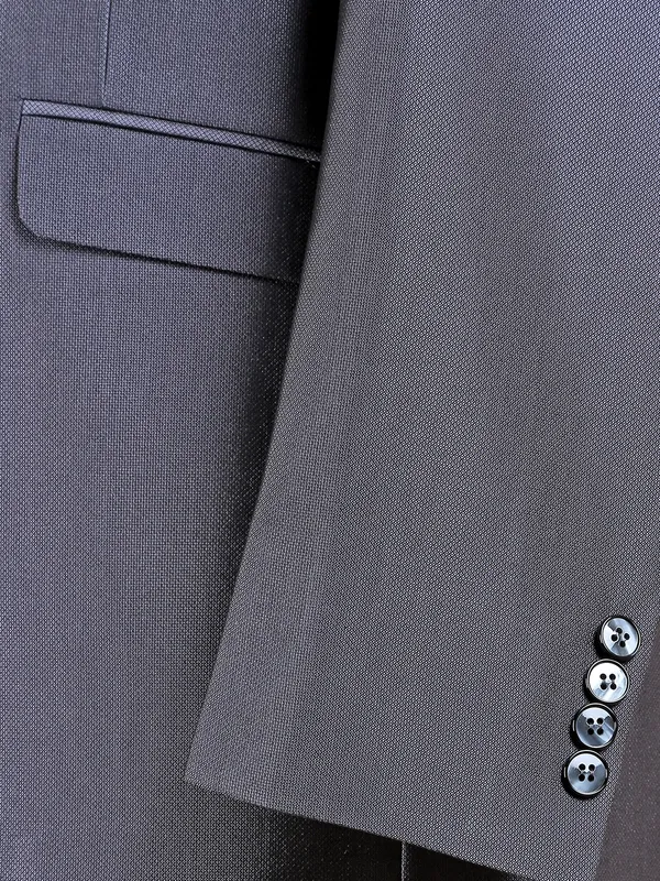 Textured dark grey terry rayon coat suit