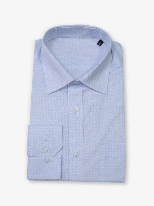 Textured light blue slim fit formal wear from LOUIS PHILIPPE