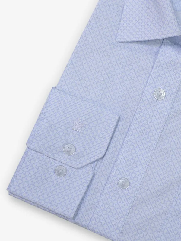 Textured light blue slim fit formal wear from LOUIS PHILIPPE