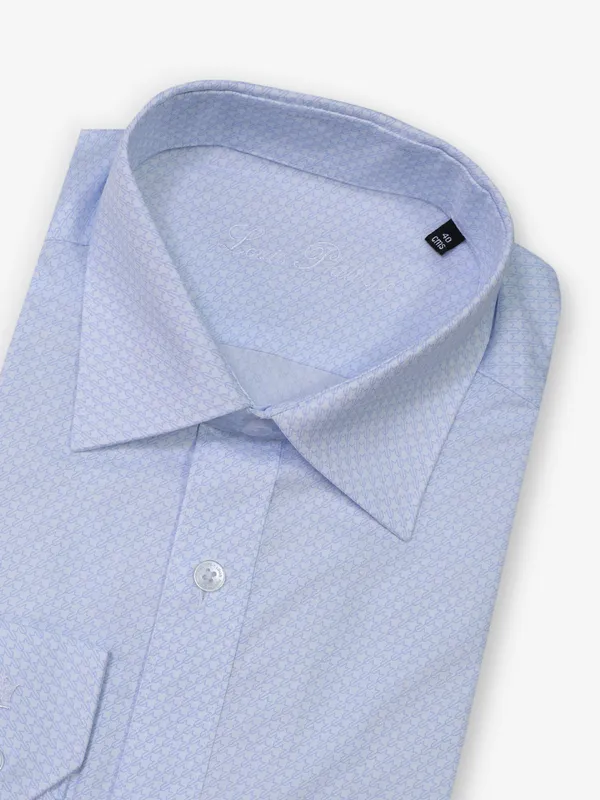 Textured light blue slim fit formal wear from LOUIS PHILIPPE