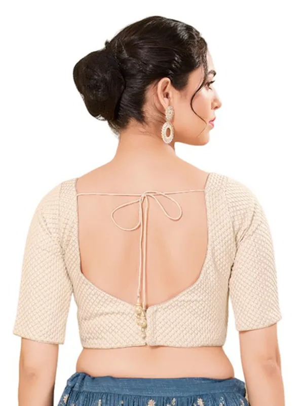 Textured off white cotton blouse