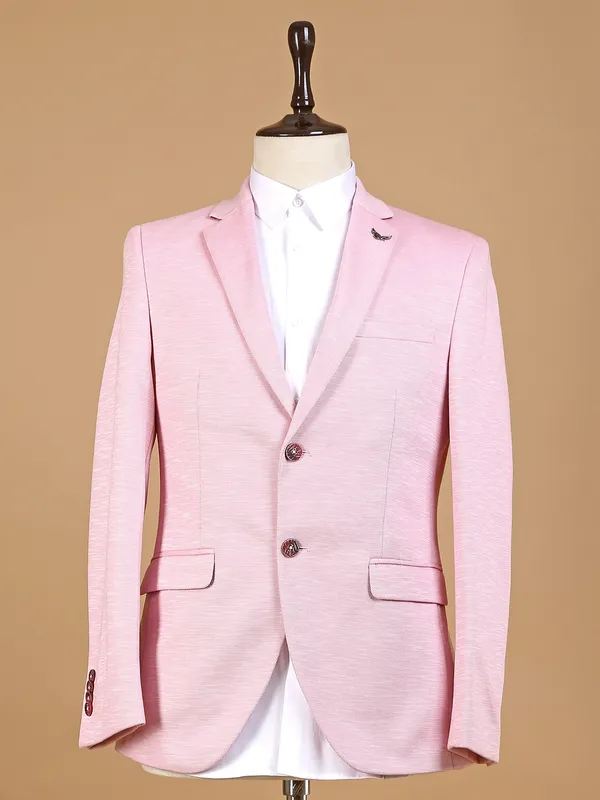 Textured pink terry rayon blazer
