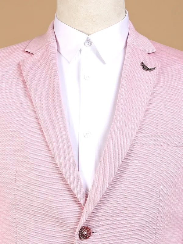 Textured pink terry rayon blazer