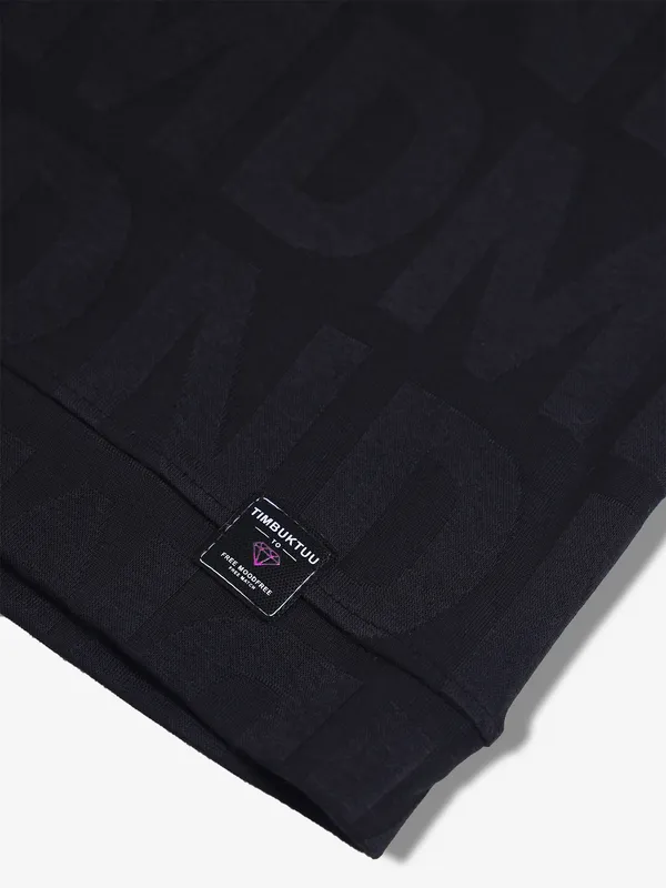 TIMBUKTU black cotton texture t-shirt