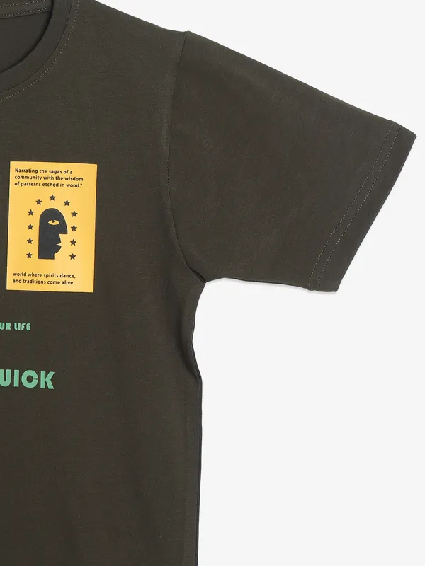 TIMBUKTU brown printed cotton t-shirt