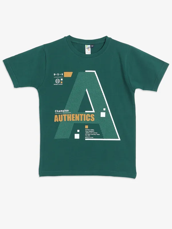 TIMBUKTU dark green printed t-shirt