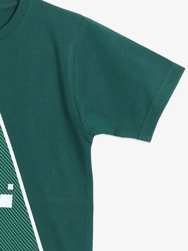 TIMBUKTU dark green printed t-shirt