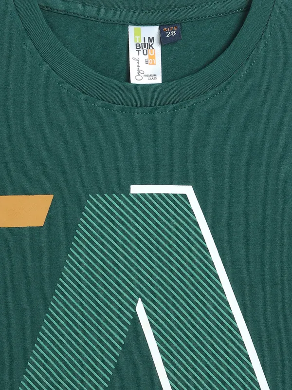 TIMBUKTU dark green printed t-shirt