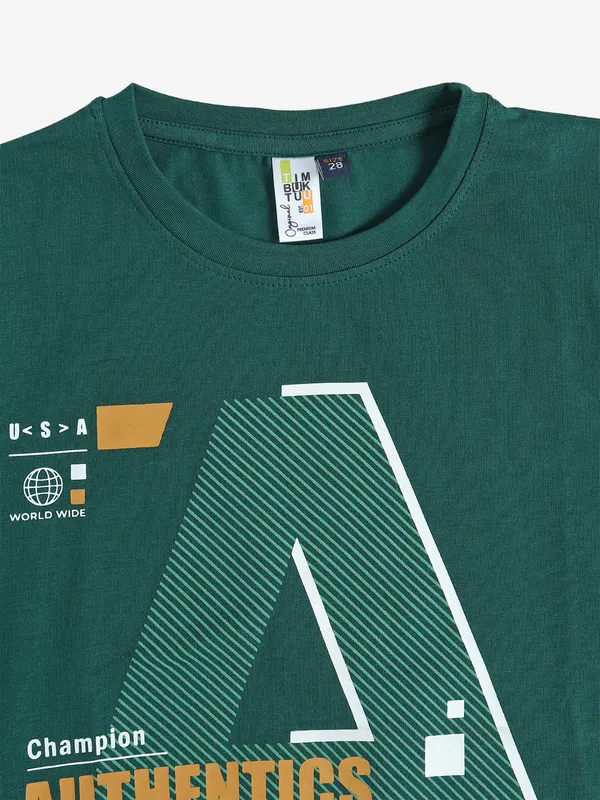 TIMBUKTU dark green printed t-shirt