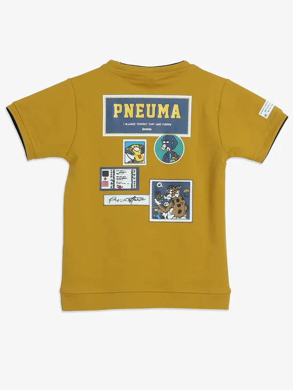 TIMBUKTU latest yellow printed round neck t-shirt