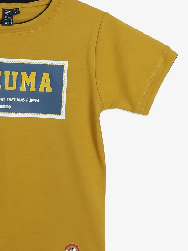 TIMBUKTU latest yellow printed round neck t-shirt
