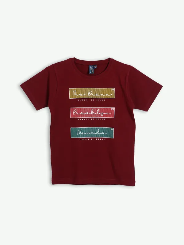 Timbuktu maroon printed t shirt