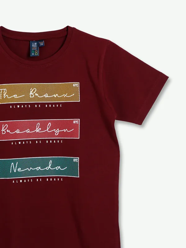 Timbuktu maroon printed t shirt