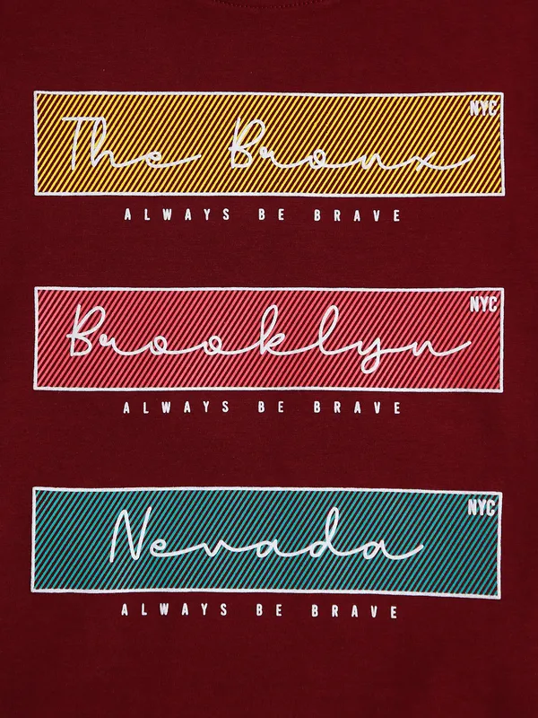 Timbuktu maroon printed t shirt