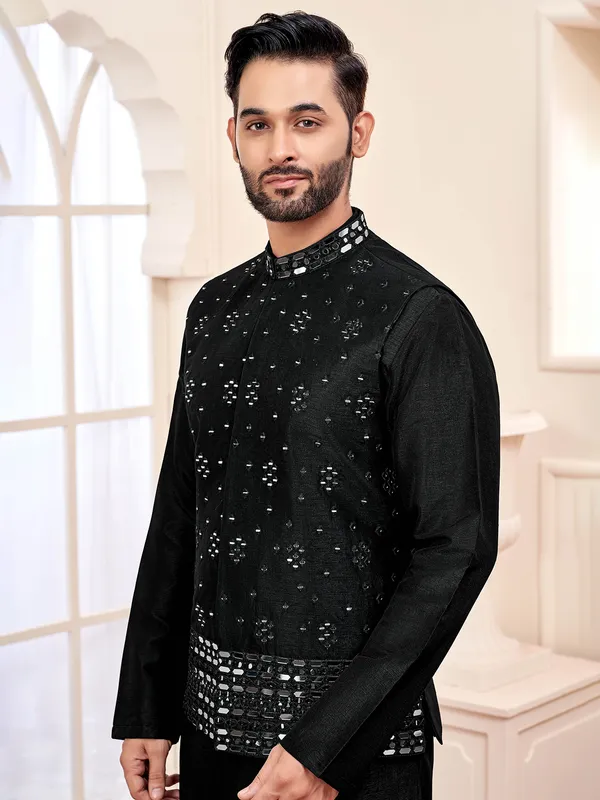 Timeless black waistcoat set perfect for elegant occasions