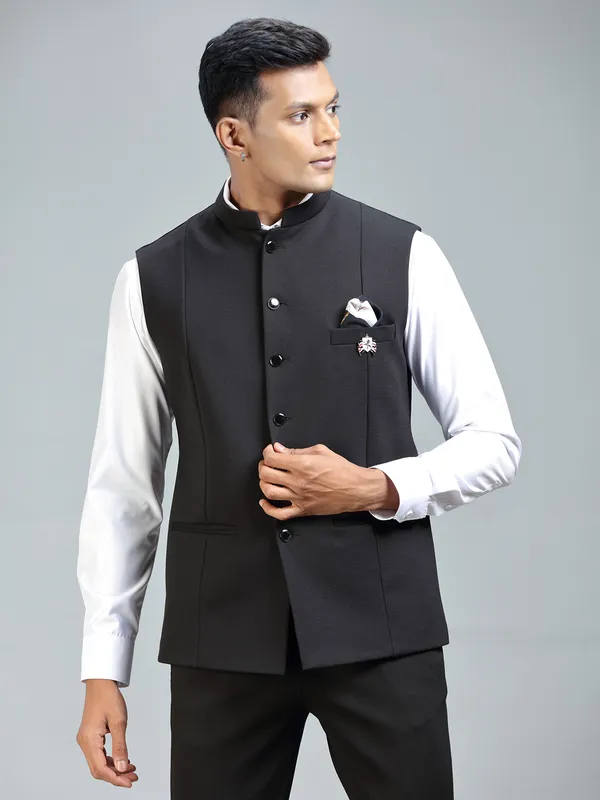 Timeless classic iconic black waistcoat for men