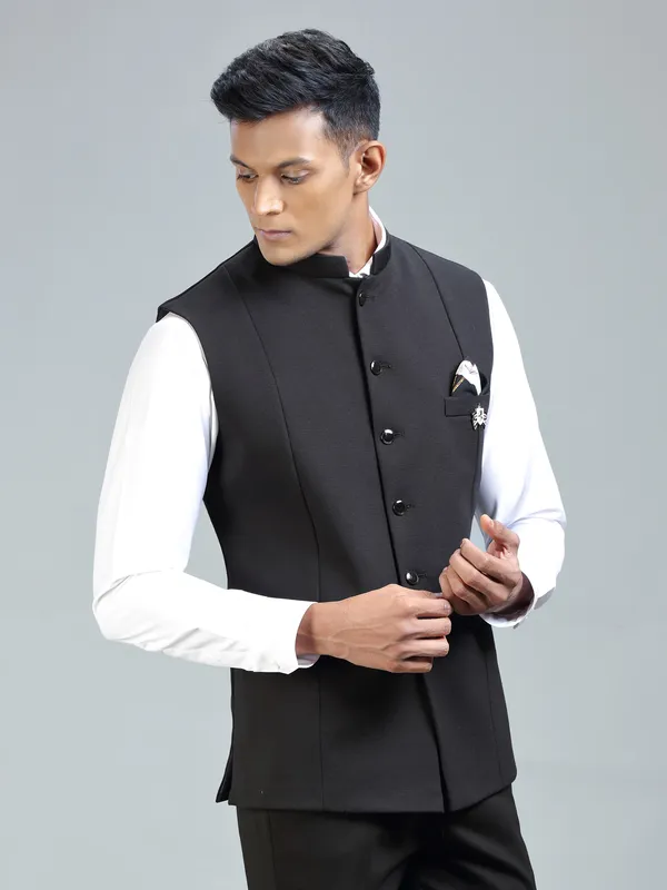 Timeless classic iconic black waistcoat for men