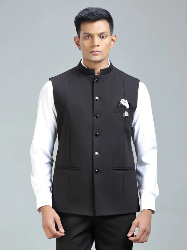 Timeless classic iconic black waistcoat for men