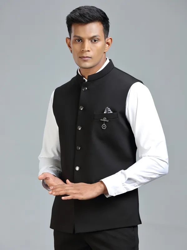 Timeless elegance ultimate black waistcoat for men