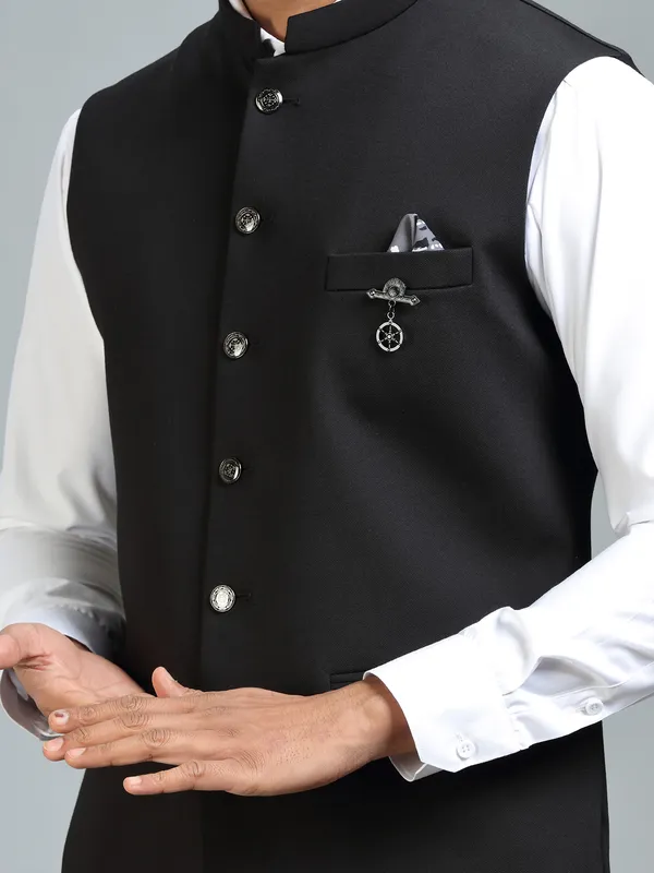Timeless elegance ultimate black waistcoat for men