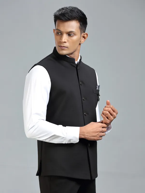 Timeless elegance ultimate black waistcoat for men