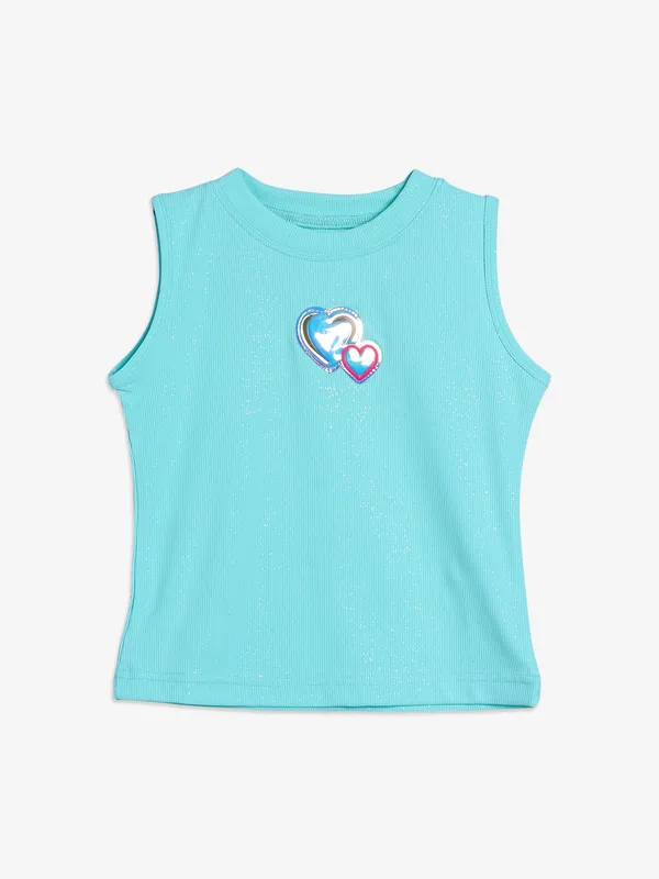 Tiny Girl aqua cotton casual top