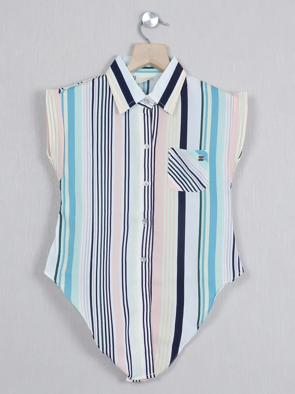Tiny Girl blue and white amazing casual top for girls