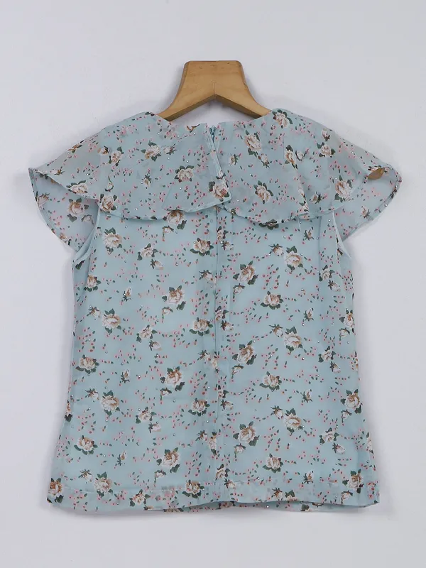 Tiny Girl blue printed georgette top