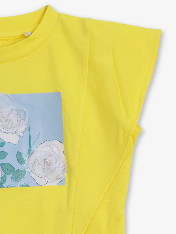 TINY GIRL bright yellow cotton top