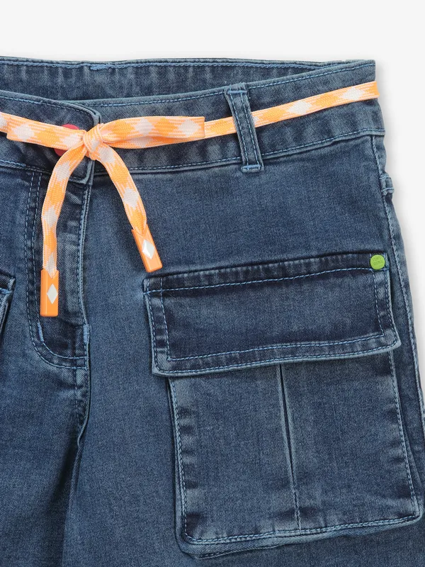 TINY GIRL dark blue washed cargo jeans