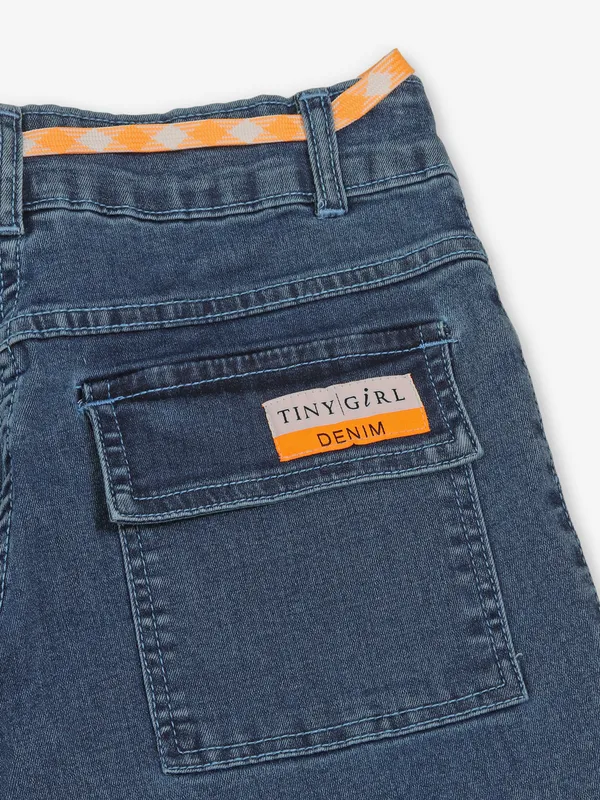 TINY GIRL dark blue washed cargo jeans