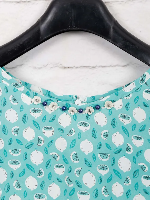 Tiny Girl green printed round neck top