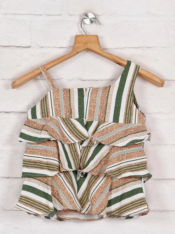 Tiny Girl green square neck top in cotton