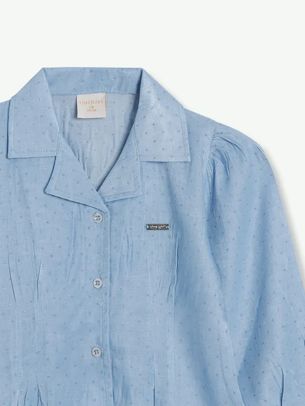 Tiny Girl light blue cotton top